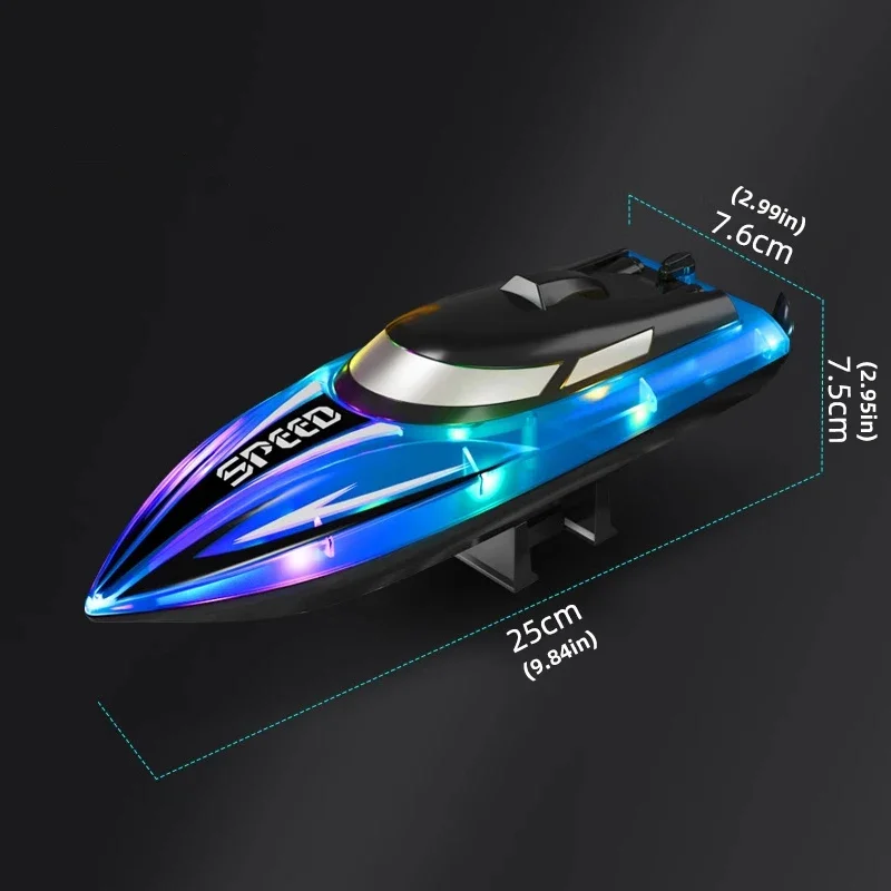 Bateau RC 2.4GHz Lumineux - Jouet Télécommandé Rapide