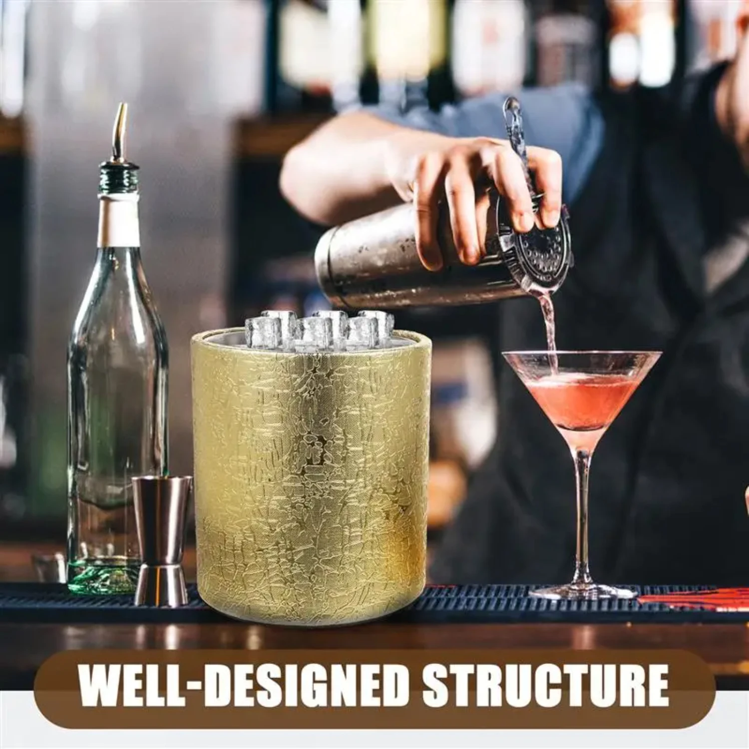 Bucket Ice Chiller Beverage Cooler Bottle Buckets Beer Tub Holder Metal Cocktail Drink Insulated Cube Steel Champagne Bucket