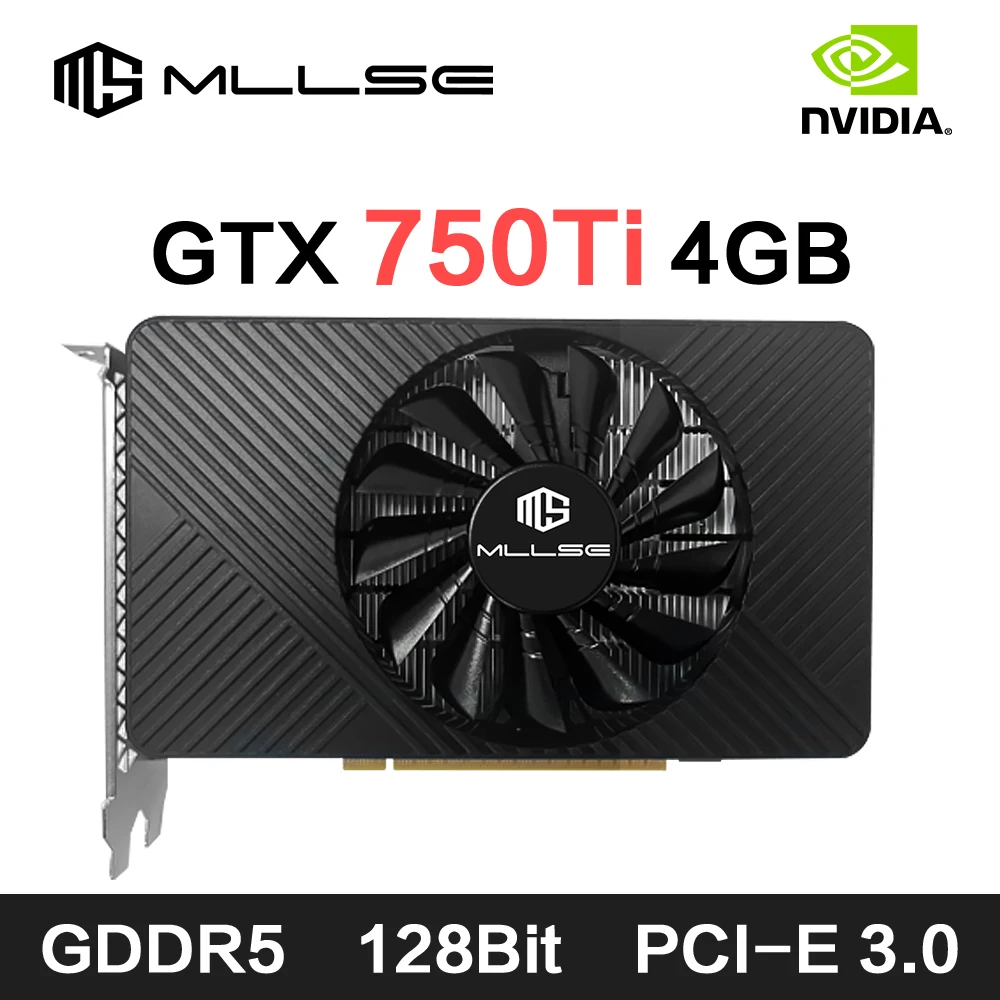 MLLSE GTX 750Ti 4GB Graphics Card GDDR5 128Bit HDMI DVI VGA PCI-E 3.0 Geforce GPU Gtx 750ti Gaming Video Card Placa De Video 1