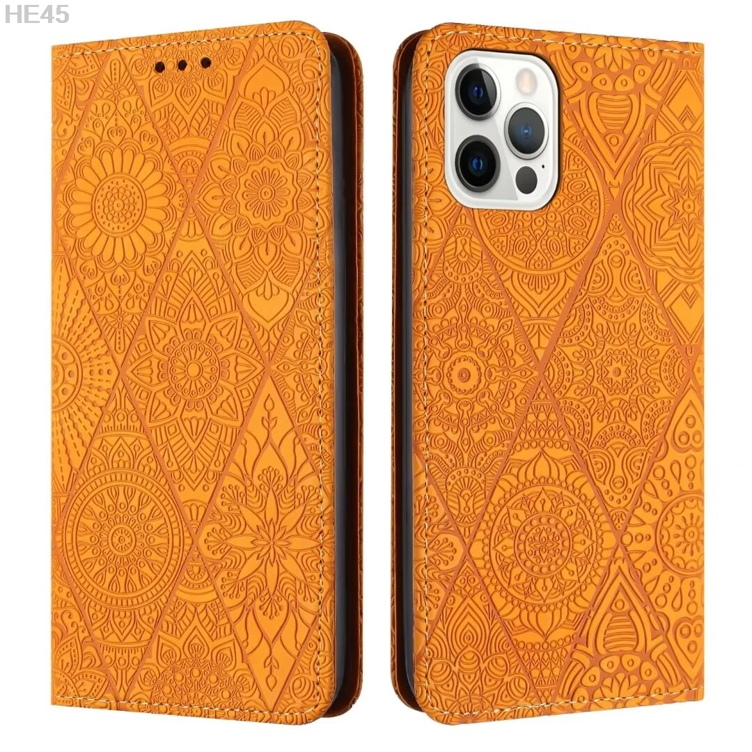 Vintage Magnetic Leather Wallet Phone Case with Flip Stand and Book Cover Design