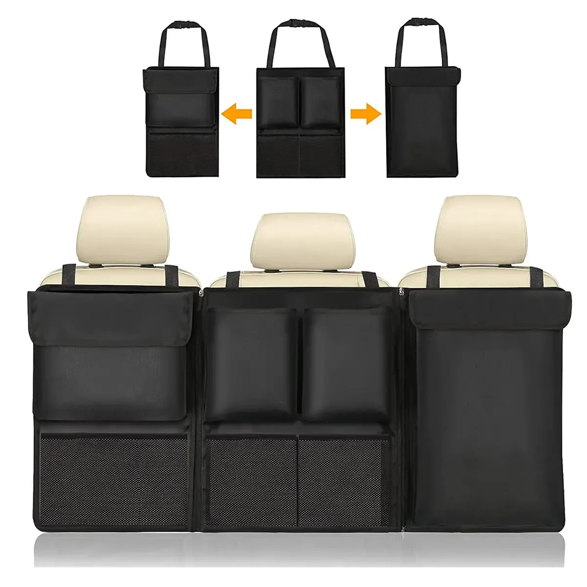 Organisateur universel de coffre de voiture, grande capacité, tissu Oxford, rangement de siège arrière, support de chargement, organisateur suspendu amovible pour siège arrière