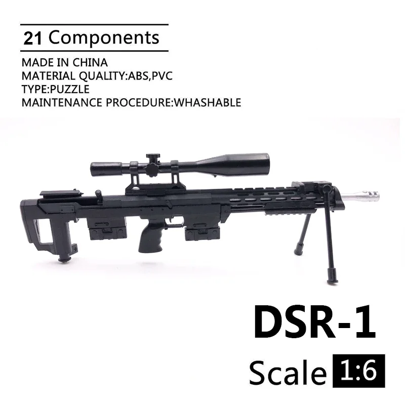 

1:6 Scale DSR-1 Sniper Rifle 4D Gun Model Plastic Military Model Accessories for 12 inch Action Figure Toys