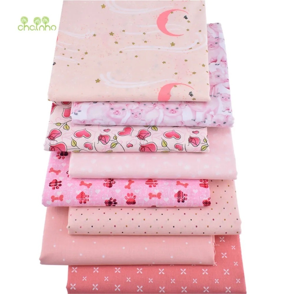 Chainho,Printed Plain Cotton Fabric,DIY Quilting Sewing Material,Patchwork Cloth,8 Bronzing Series Textile,20x25cm/Piece,15CD12