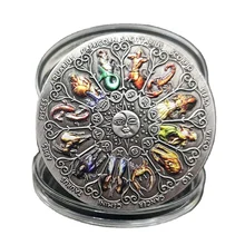 

1PC Colorful The Sign of Zodiac Coins Astrology Twelve Constellations Commemorative Tarot Good Luck New Year Lucky Coin