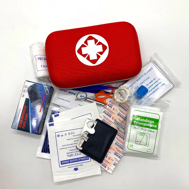 

18Items/44pcs Portable Travel First Aid Kits For Home Outdoor Sports Emergency Kit Emergency Medical EVA Bag Emergency Blanket