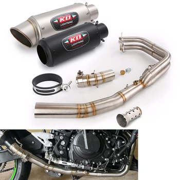 Slip On 51MM Muffler Motorcycle Exhaust System Escape Front Link Pipe With DB Killer For Kawasaki Ninja400 Ninja 250 2017-2022