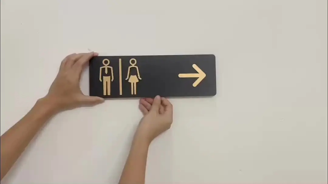 Panneau De Toilettes, Panneau En Acrylique De Salle De Bain Avec Dos Adhésif. Cadeau D