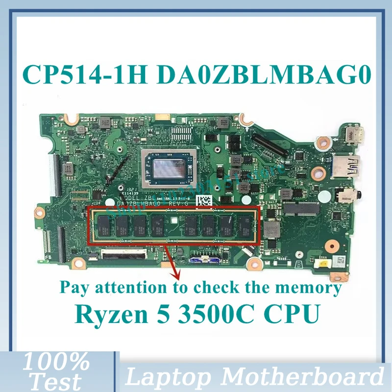 Scheda Madre Muslimcon Cpu Amd Ryzen 5 3500C Per Scheda Madre Per Laptop Acer Chromebook Cp514-1H 100% Completamente Testata Funzionante