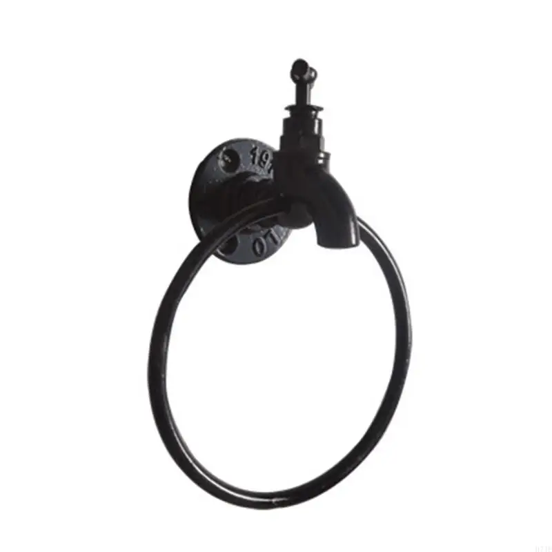 Rustic Water Spigot Towel Ring Industrial Wall Mounted for Bathroom and Kitchen 203F