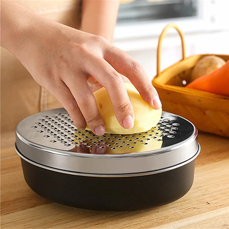 Stainless Steel Storage Graters Double-sided Ginger Grater Multifunctional Storable Cheese Shredder Kitchen Vegetable Fruit Tool