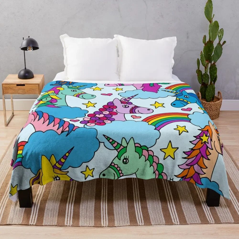 

Unicorns and Rainbows || Magical Unicorn || Kids Throw Blanket Beach Kid'S Thermals For Travel Sofa Luxury St Blankets