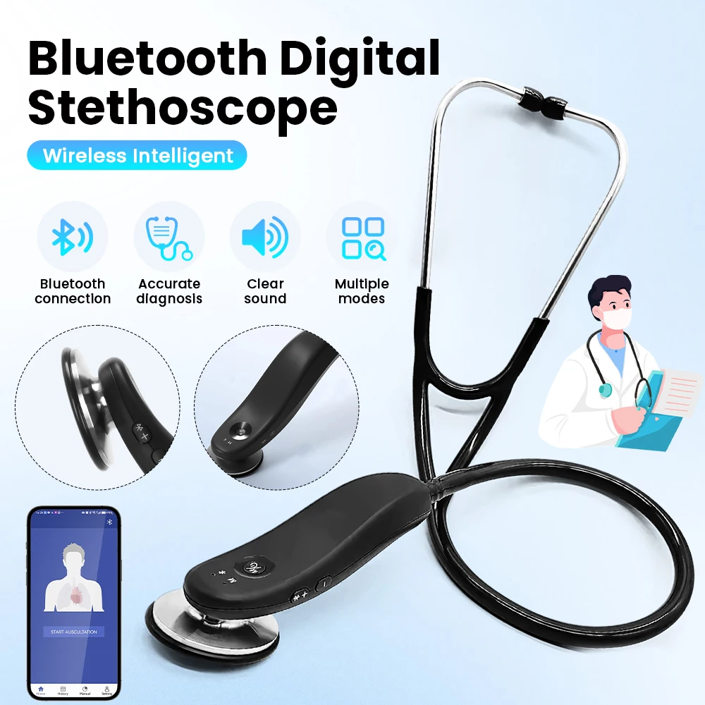Digital Bluetooth Wireless Intelligent Electronic Stethoscope for Clinics, Hospitals, Homes