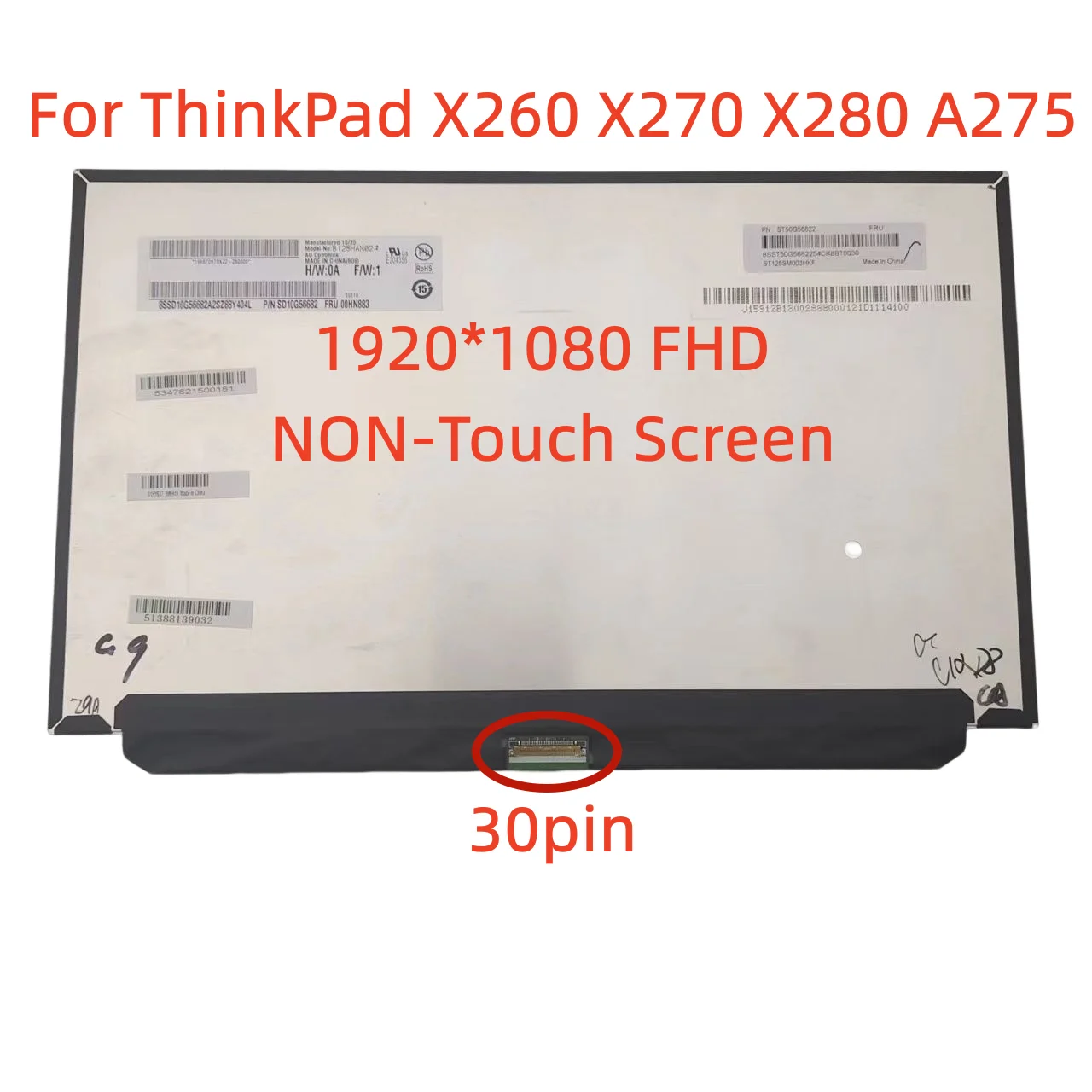 Tela de Exibição Lcd para Thinkpad B125han02.2 N125hce Gn1 c1 c2 c4 M125nwf4 r3 00hn883 00ny418 X260 X270 X280 A275 125 Polegadas
