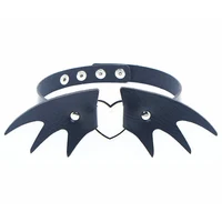 Collier ras du cou en cuir PU pour femme, chauve-souris noire, Punk, Sexy, serrure en forme de cœur, clé, pointe gothique, accessoires de Cosplay, bijoux de fête, nouveau 2