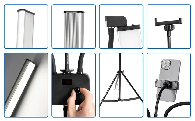 Kit Luci LED Per Studio Fotografico - 2 Luci Regolabili Con Treppiedi E Borsa | Per Video E Foto - Foto 9