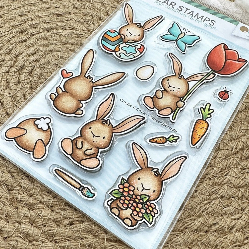New Easter Bunny Transparent Silicone Rubber Stamp/for DIY Scrapbooking Card /photo album Decorative clear stamp