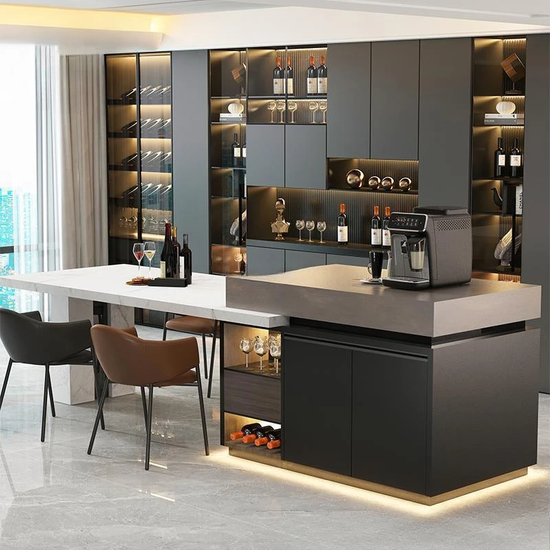 Island table integrated household down table light luxury guide plus kitchen island cabinet separate rock slab bar