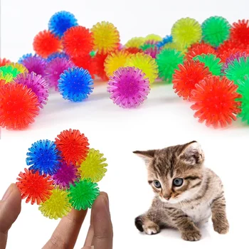 10/20pcs Pet Cat carino e divertente giocattolo per gatti palla rimbalzante palla giocattolo creativo colorato interattivo gatto punta morbida giocattolo da masticare accessori per gatti