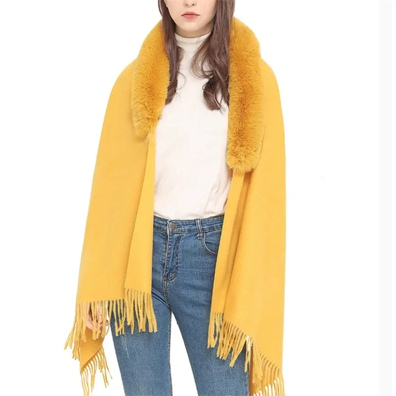 

Осенняя модель, шарф, накидка, зимняя теплая Женская одежда, пончо, женские накидки, желтый кардиган