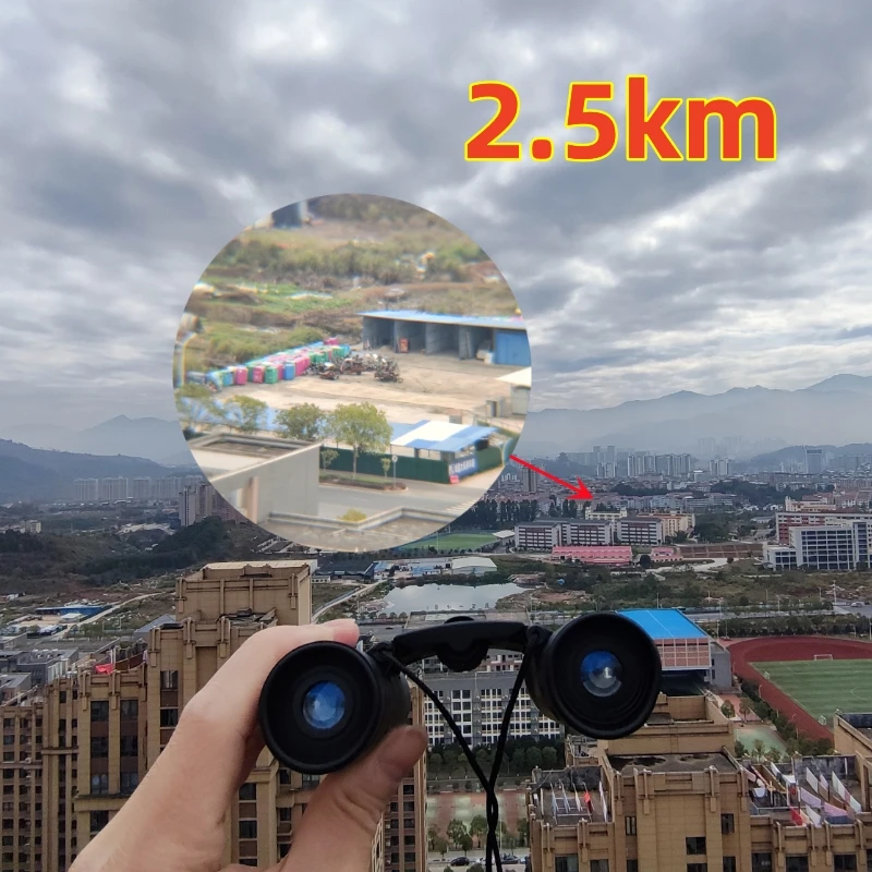 9000x25 HD Zoom Portable Powerful Binoculars Long Range BAK4 Telescope Jumelles Folding BAK4 Binoculars for Hunting Camping 2