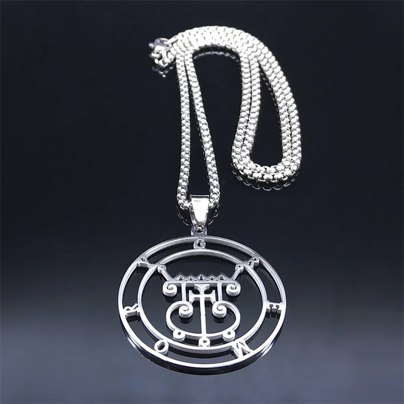 Silver Satan Sigil Stainless Steel Necklace