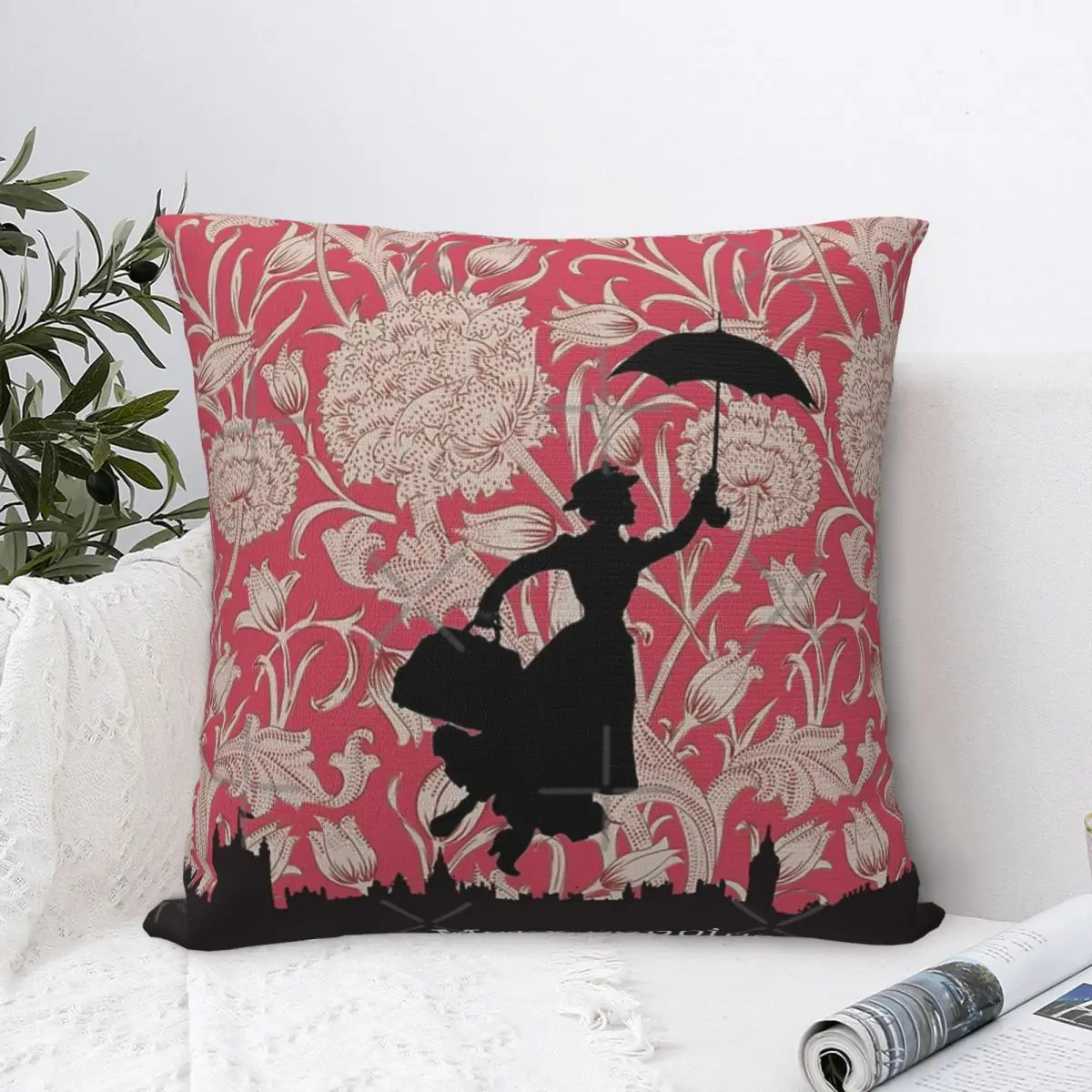 Mary Poppins Cover Modern Throw Pillows Case Decorativecuscino Decorativo Cute Kids Room Cartoon Creative Arts Drawn Pillow