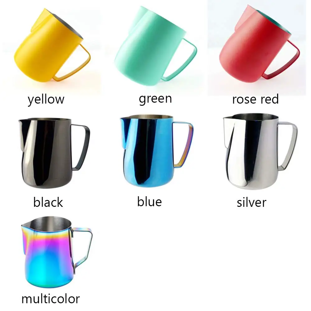 Coffee Milk Steaming Frothing Pitcher Stainless Steel Non-Stick Milk Jug Pull Flower Cup For Coffee Cappuccino Latte Art Milk Frother Jug Milk Frothing Jug