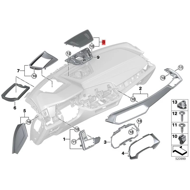

x5 30lib mw2022-2023 g18 Cover plate, center speaker, dust cover, sealing shield