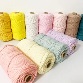 보헤미아 마크라메 코드 로프, 코튼 꼬기 실 줄 공예, DIY 재봉 수제 벽걸이, 웨딩 파티 홈 데코, 2mm 100m