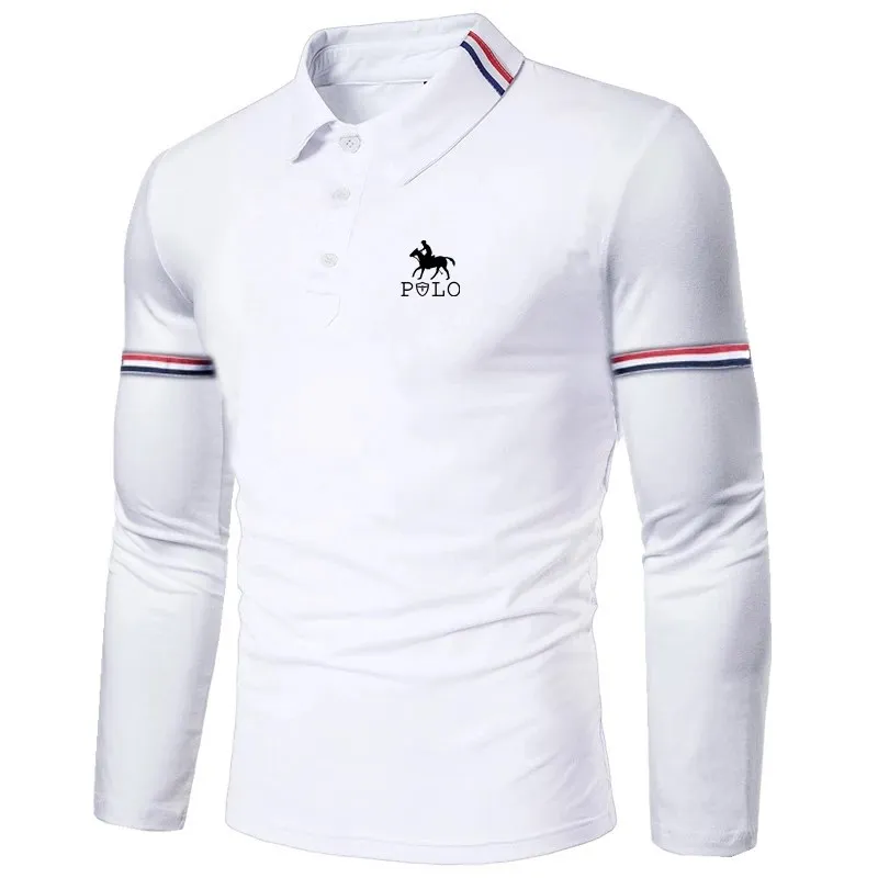 S2f6e5bef0e9e4c509e95bea88bfdaec3k Autumn men's long sleeved polo shirt casual men's social polo shirt luxury golf shirt men's clothing