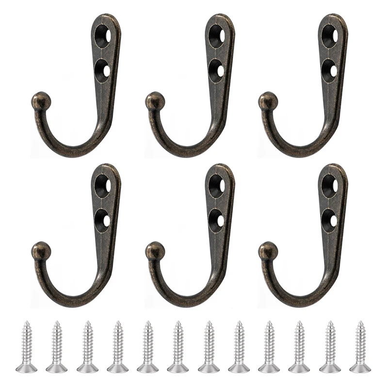 6pcs Clothes Hanger Hooks Home Storage Wall Hooks for Key Hat Bag Bathroom Towel Kitchen Bedroom Wall Organizer wall mount hooks,self adhesive hooks,multi purpose hooks,adhesive wall hook,wall organizer hook