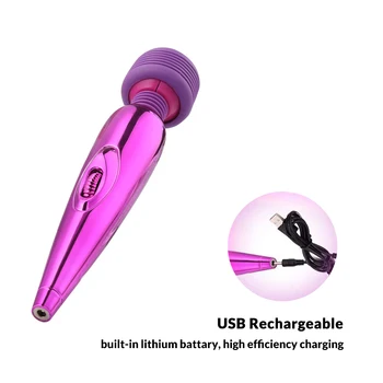 Dildo AV Vibrator Powerful Clitoris Vibrators for Women Magic Wand G-Spot Massager USB Recharge Female Sex Toys for Adult 18 6