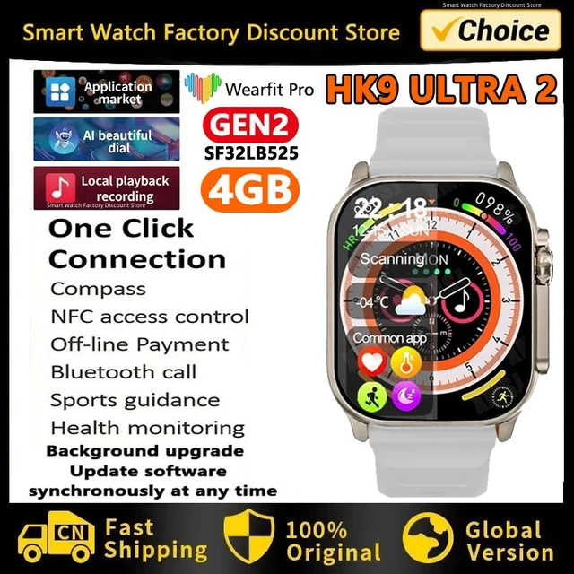 UTELITE✓Ready✓ New HK9 Ultra 2/HK9 pro+ 2-inch AMOLED Smart Watch Men HK8  Upgraded ChatGPT NFC Smartwatch 4GB ROM Dynamic Island Ai Watch Face for  Android IOS 2023