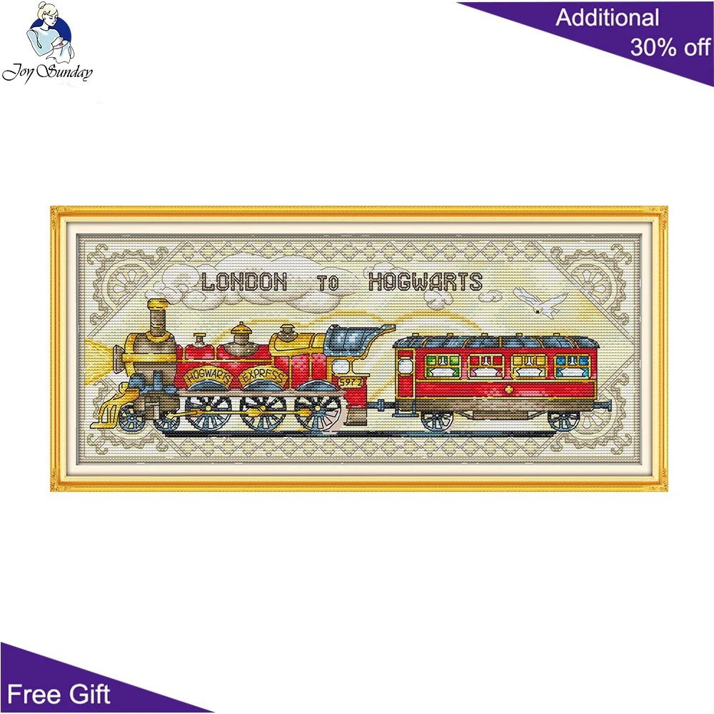 Joy Sunday Factory Store Londra A Hogwarts Tela Stampata Fa261 Hogwarts Express 5972 Train Dove Of Peace Kit Punto Croce