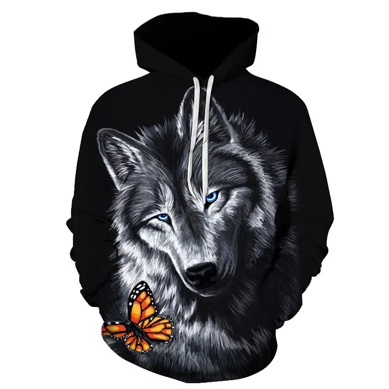 thumbnail image 1 of Sudadera con capucha de moda para hombre nueva con estampado 3D de lobo aullador, jersey de moda urbana de manga larga, ropa deportiva popular de hip hop, 1 of 5