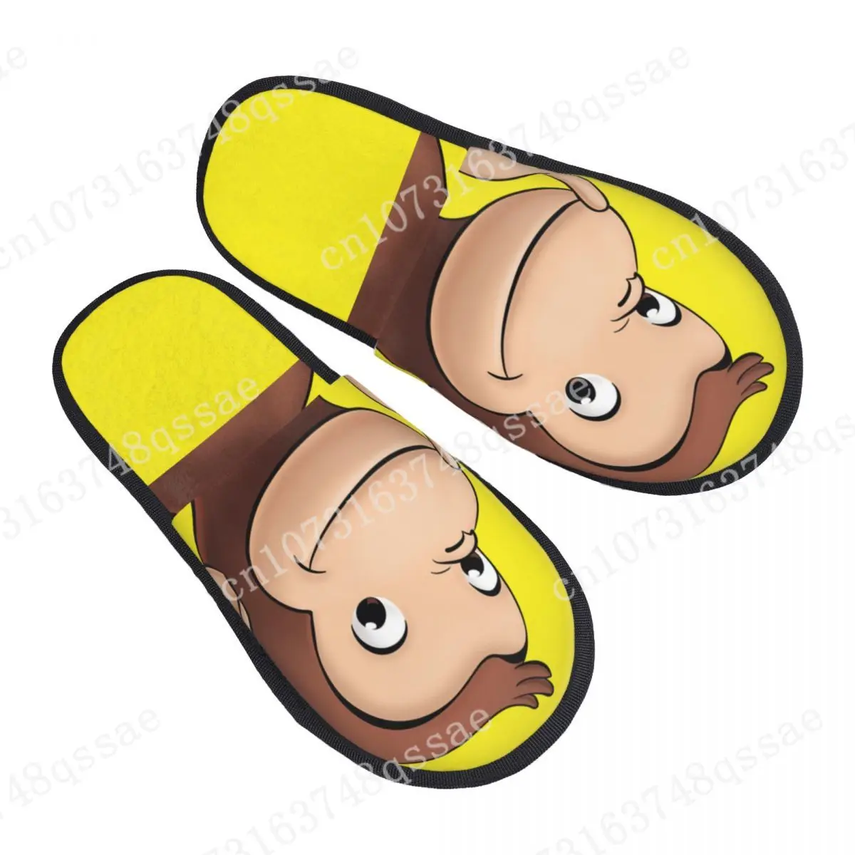 

Тапочки женские с принтом на заказ, теплые пушистые домашние тапочки с принтом обезьяны, Любопытный Джордж, пена с эффектом памяти, для дома и улицы