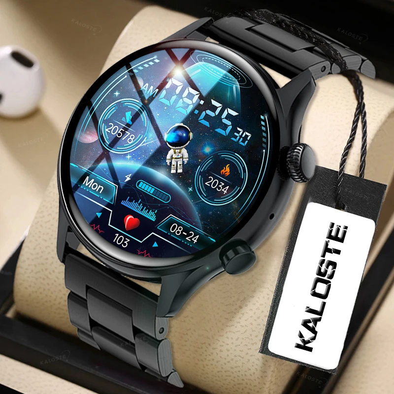 2022 New AMOLED Screen Men Smart Watch Bluetooth Call Watch IP68 Waterproof Sports Fitness Watch For Android IOS Smart Watch Men