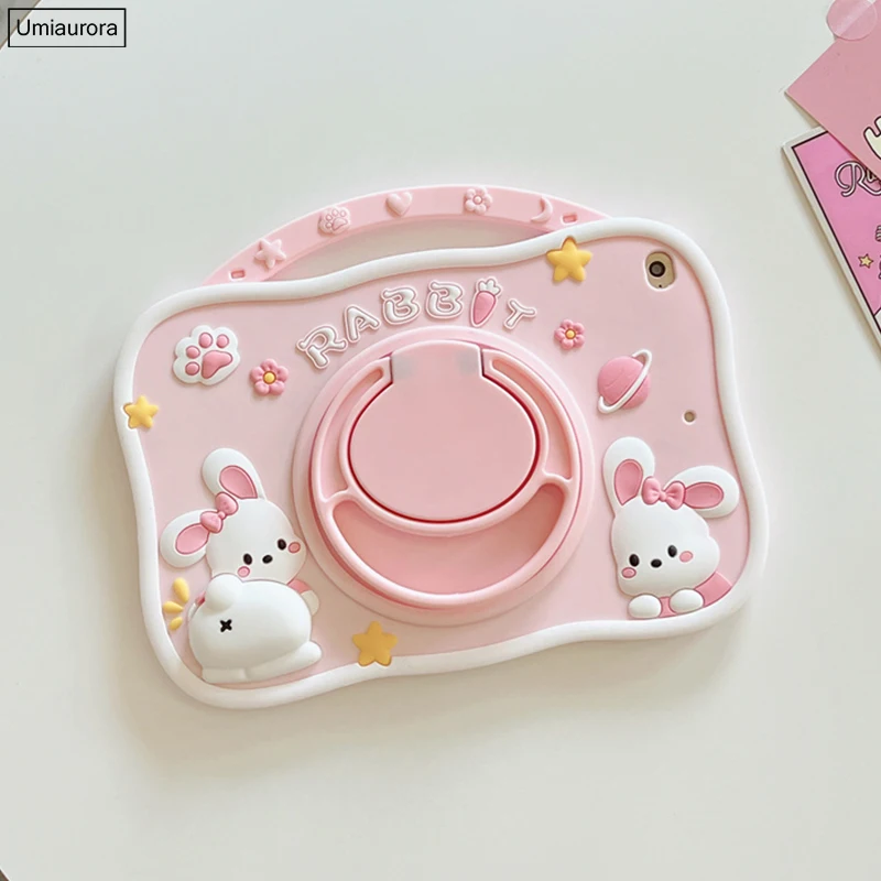 Kids Silicone Cartoon Hand Ring Suporte Capa para Ipad Air 9.7 Mini Pro 10.5 11 7th 8th ° 102 10 ° Gen 109 2023