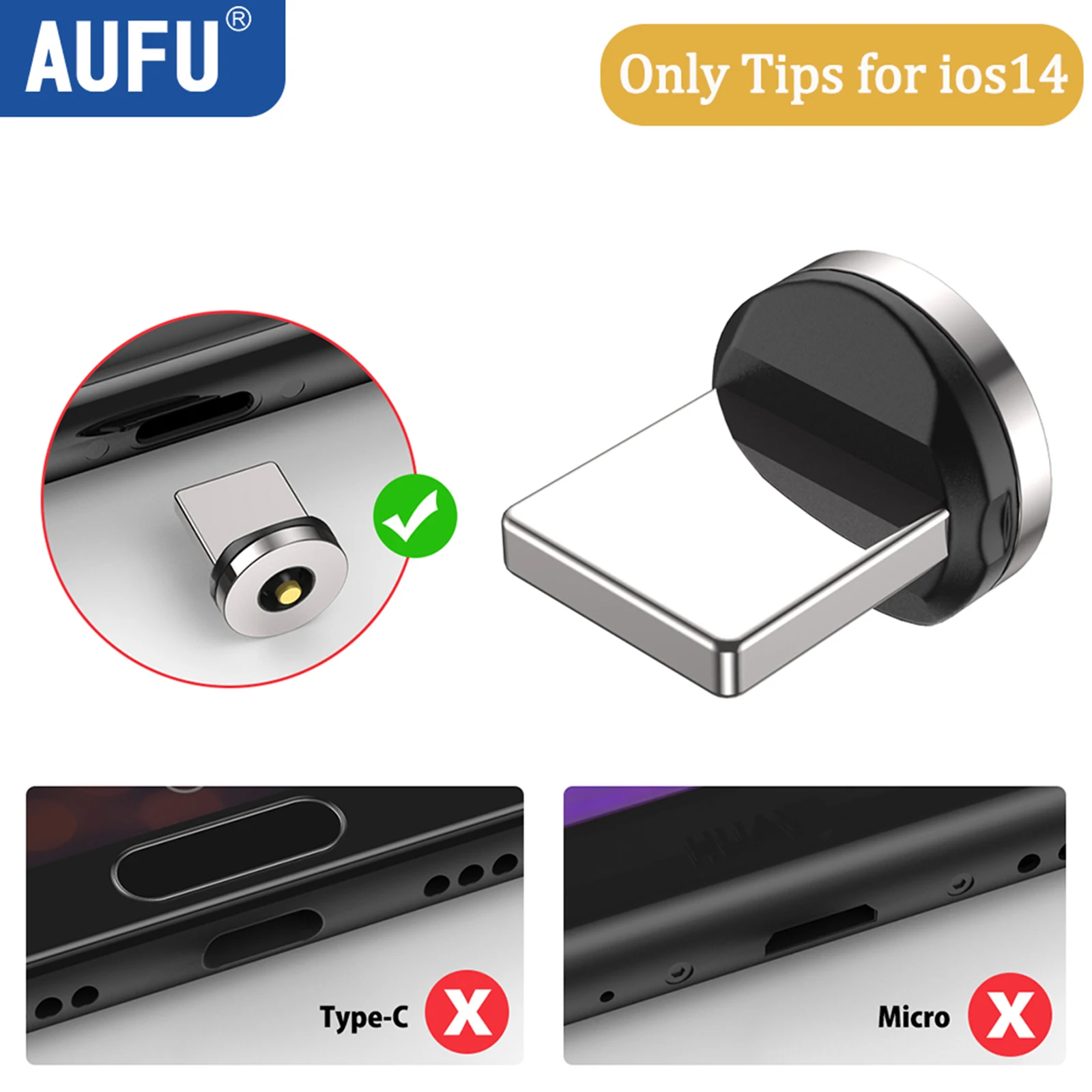 Enhanced Rotating Magnetic Charging Adapter with USB to Type-C Converter