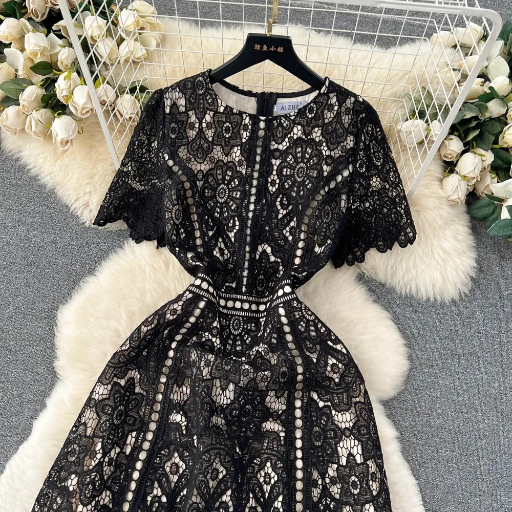 chinese dress ladies Embroidered Lace Dress