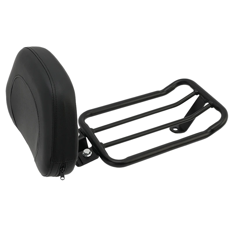 Poggiaschiena E Portapacchi Posteriore Per Kawasaki Vulcan S VN650 EN650 (2015-2023) - Cuscino In Pelle Nera