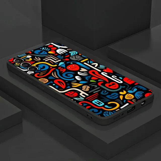 Colorful Lines Graffiti Soft Shell Phone Case