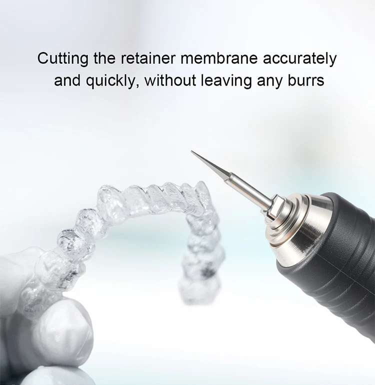 2 Stück AZDENT Dental-Wolframkarbidfräser für kieferorthopädische Retainer-Membranen, Tri-Cutter mit drei Klingen, HP 2,35 mm Werkzeug – Detail 4