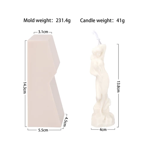 Bending Arms Goddess Statue Candle Mold DIY Creative God Figure Crafts Ornament Resin Mould for Home Gifts Decor