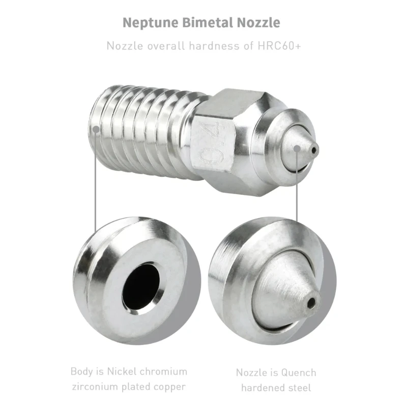 Neptune 4 / Neptune 4Pro 3D 프린터 184A용 바이메탈 노즐 0.4mm 0.6mm 1개