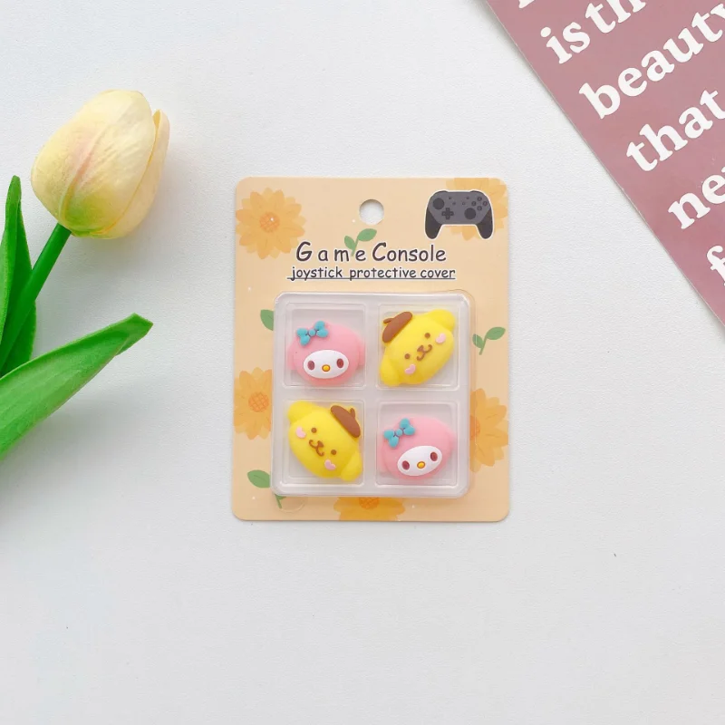 Sanrio Hello Kitty Silicone Joycon Thumb Stick Grip Cap Joystick Cover for Switch PS4/5 Joy-con Controller Thumbstick Case