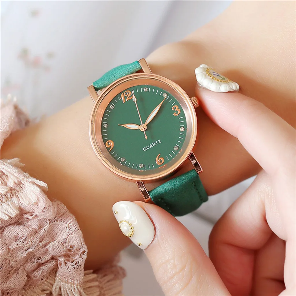 

Fashion Woman Leather Casual Watches Luxury Analog Crystal Minimalist Wristwatch Casual Quartz Watches Waterproof Montre Femmes