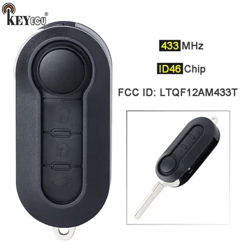 Keyforkess 433MHz PCF7946 Chip LTQF12AM433TX sostituzione 3 pulsanti Flip Remote Car Key Fob per Fiat 500 500L 2012-2015
