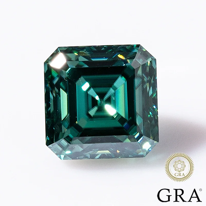MOJY ViVid Blue Color Loose Moissanite Stone Asscher Cut 0.5~7.0ct Gemstones for Diamond Ring with GRA Certificate Precious Gems 3