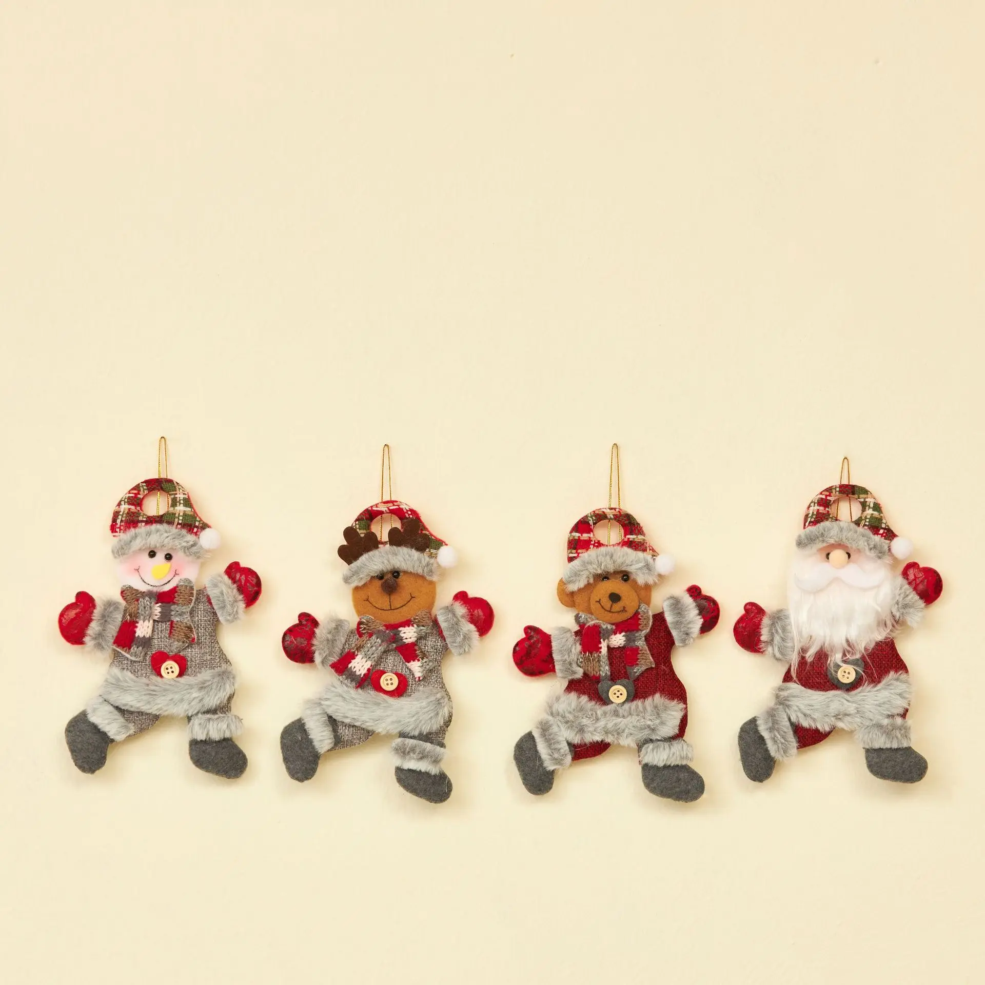 

Christmas Tree Decor Xmas Hanging Plush Decoration and Christmas Tree Bows, Festive Season Pendant Doll for Party Home Decor